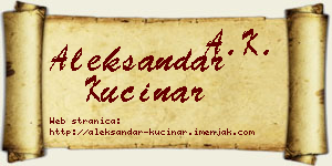 Aleksandar Kučinar vizit kartica